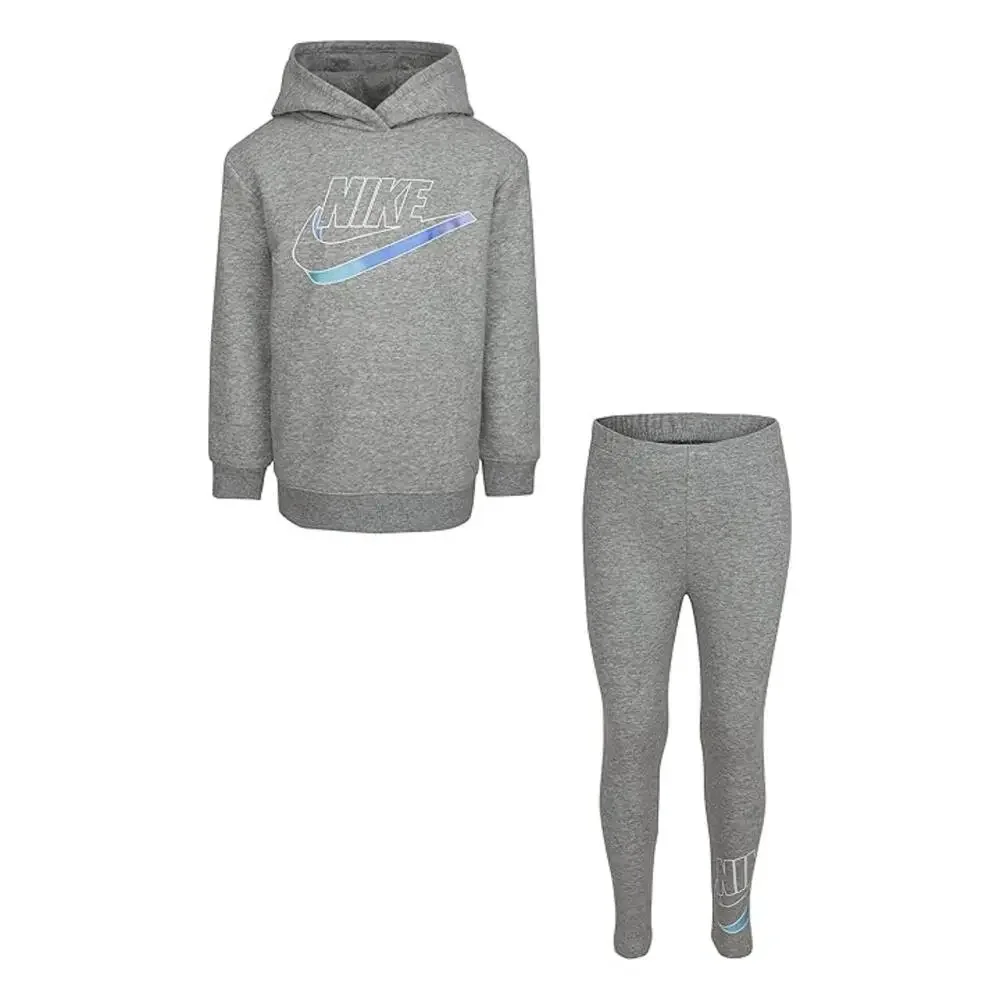 Nike Mini Me Tracksuit Kids 5 Dark Gray Heather Long Sleeve Activewear FROG109 - Picture 6 of 10